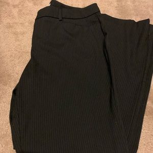 NY and Co black trousers with white pinstripes